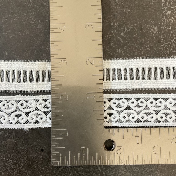 White neutral embroidered scroll & ladder trim sewing crafting supplies - Picture 2 of 3